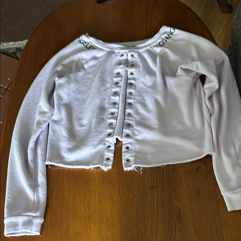 Adam Levine Collection White Cropped Cardigan Sweater